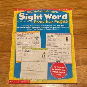 Scholastic Sight Word Practice Pages in Yellow and Blue